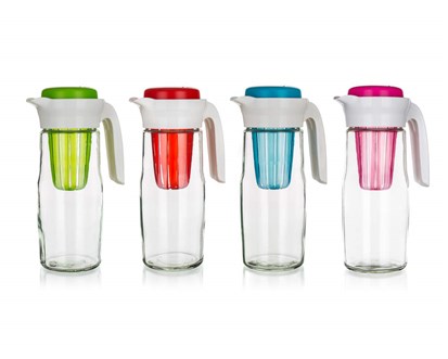 BANQUET Džbán skleněný DAISY 1,4 l, se sítkem, assort