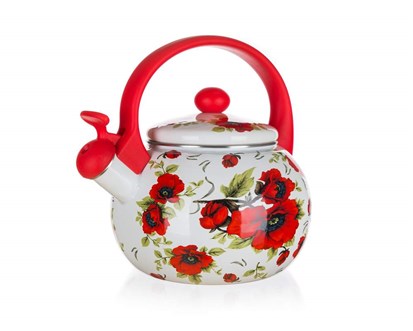 BANQUET Konvice smaltovaná pískací POPPY 2,2 l