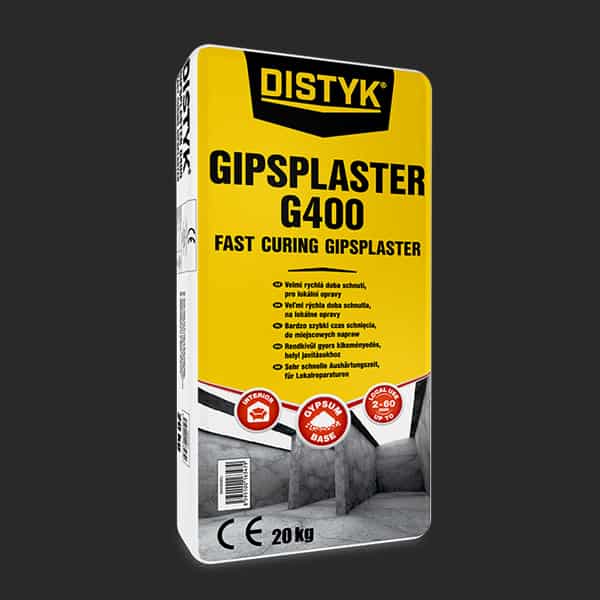 RYCHLETUHNOUCÍ SÁDROVÁ HMOTA G400 Distyk / PLASTER G400, pytel 20 kg, bílá