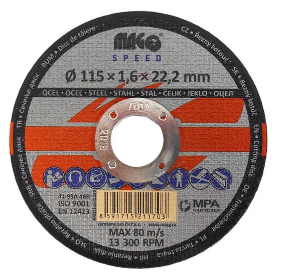 Řezný kotouč na kov 115x1,6x22mm MAGG SPEED