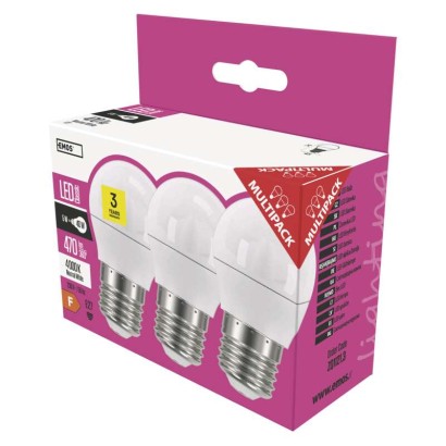 LED žárovka Classic Mini Globe 5W E27 neutrální bílá ZQ1121.3