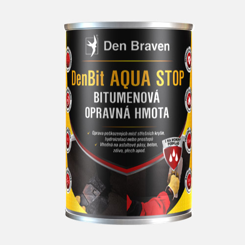 Den Braven - DenBit AQUA STOP Bitumenová opravná hmota, plechovka 1 kg, černý