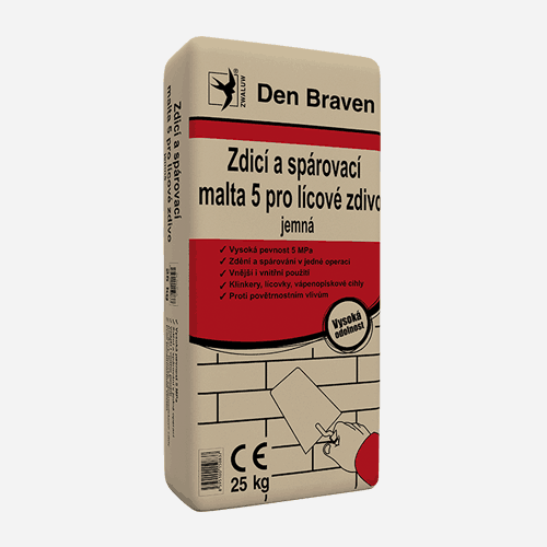 Den Braven - Zdicí a spárovací malta 5 pro lícové zdivo, pytel 25 kg