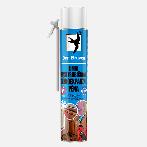 Den Braven - Zimní maxi trubičková nízkoexpanzní pěna do -15 °C, trubičková dóza 825 ml, žlutá