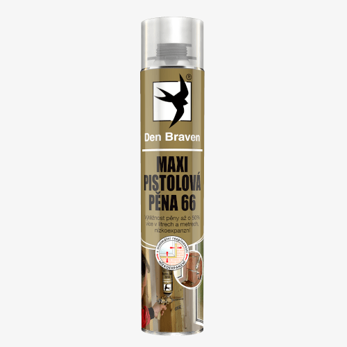 Den Braven - Maxi pistolová pěna 66, pistolová dóza 825 ml, žlutá