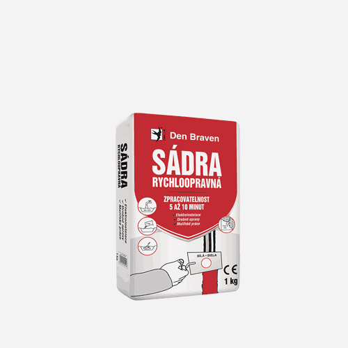 Den Braven - Sádra rychloopravná, pytel 20 kg, bílá
