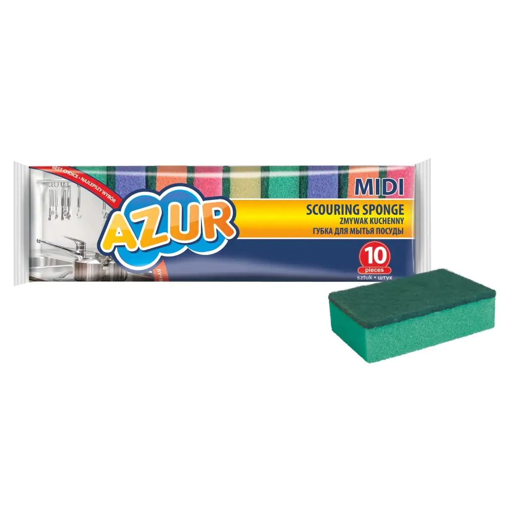 Houbička na nádobí MIDI AZUR 10ks