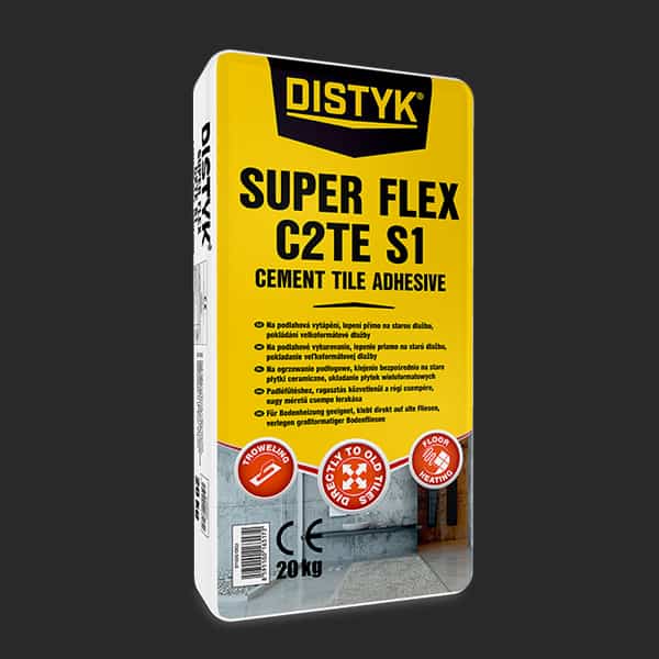 FLEXIBILNÍ LEPIDLO NA OBKLADY A DLAŽBU SUPER FLEX C2TE S1 Distyk, pytel 20 kg, šedé