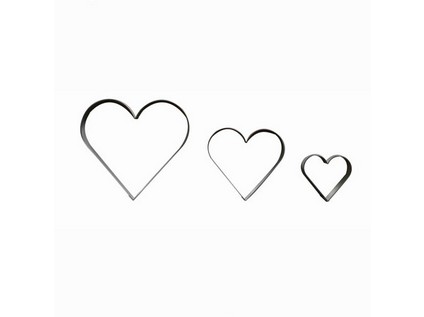 vykraj.cukroví SRDCE velké hladké sada 3díl.