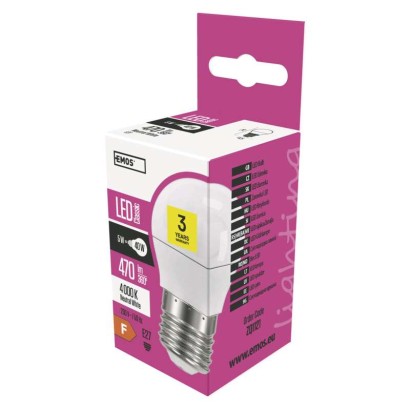 LED žárovka Classic Mini Globe 5W E27 neutrální bílá ZQ1121