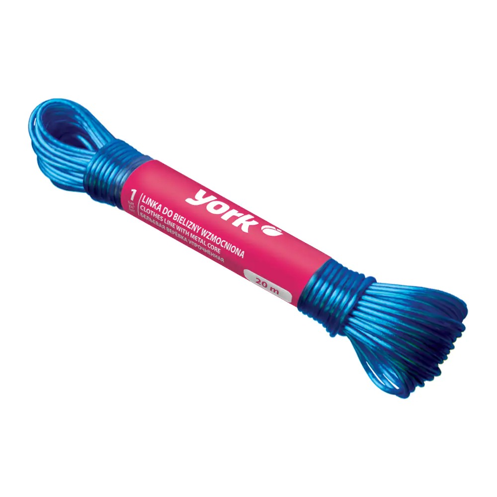 Vyztužená šňůra na věšení prádla s kovovým jádrem 20m