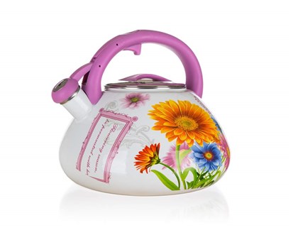 BANQUET Konvice smaltovaná pískací FLOWERS 3 l