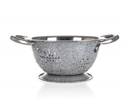 BANQUET Cedník nerezový mělký GRANITE Grey 16 x 7,7 cm