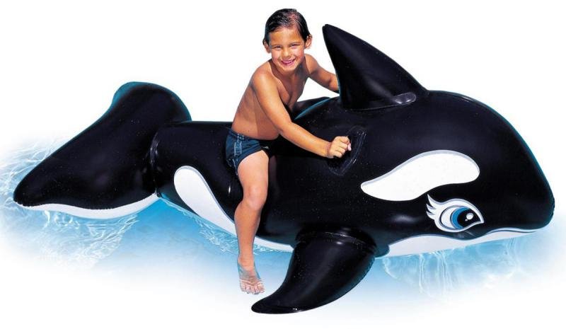 Plovoucí VELRYBA nafukovací Intex 58561 černá 193 x 119 cm