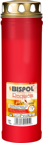 Hřbitovní lampička - lisovaný vosk V7 Červená